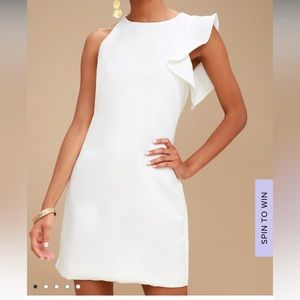 NWT/B lulus Dinah white one shoulder dress